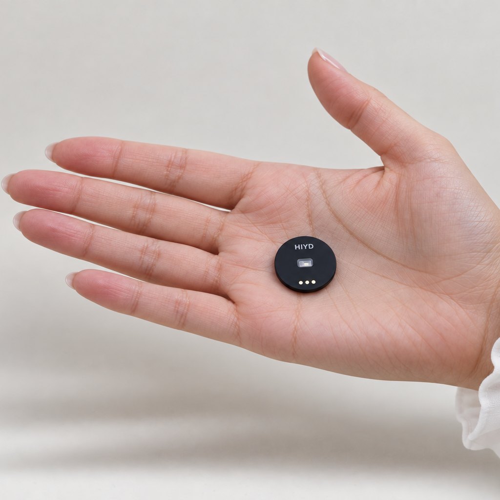 The HIYD sensor resting in an open palm